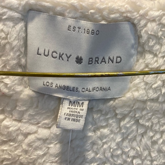 NWT Lucky Brand red & black, fleece lined jacket with pockets & button up front - Picture 8 of 9